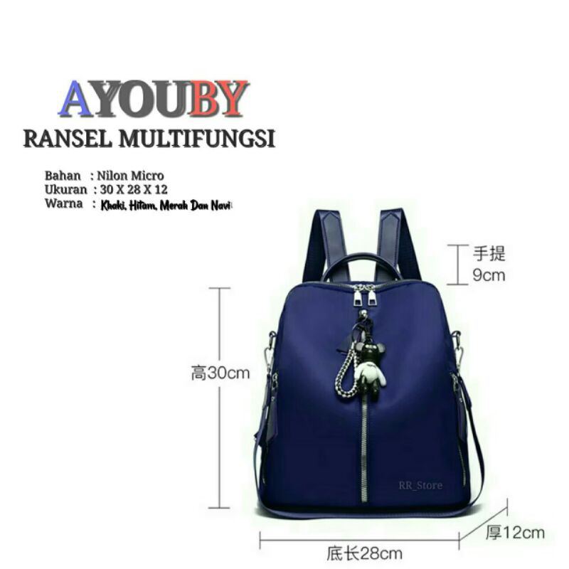 backpack Kampus Ransel Kuliah Kerja Warna Solid Wanita Korea Versi Siswa SMA tas sekolah-3