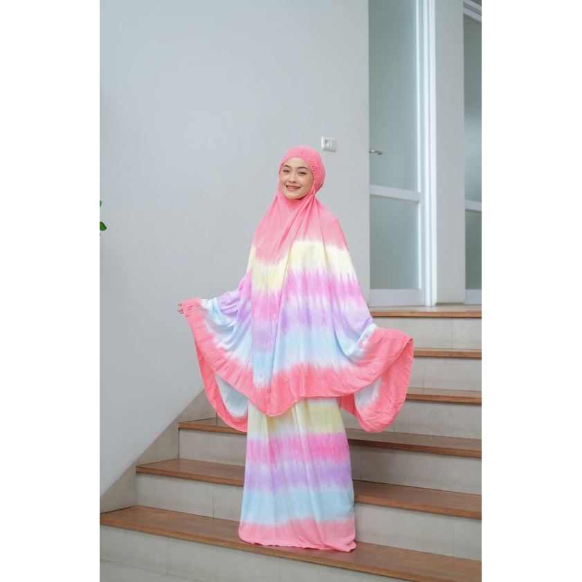 TERLARIS  Mukena pelangi dan gradasi Jumbo/Mukena bali/Mukena dewasa/Mukena rayon/Mukena Parcel/Muke