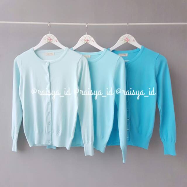 Cardigan Candies Warna Baby Blue Sky Blue Biru Medium Shopee Indonesia
