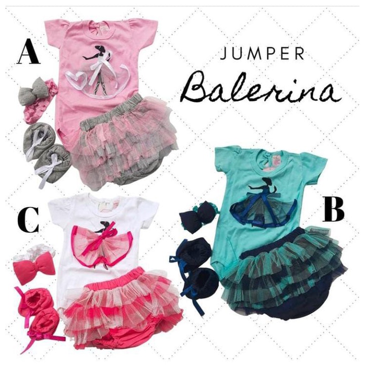 Baju Bayi Perempuan Setelan Jumper Rok - Cute Ballerina