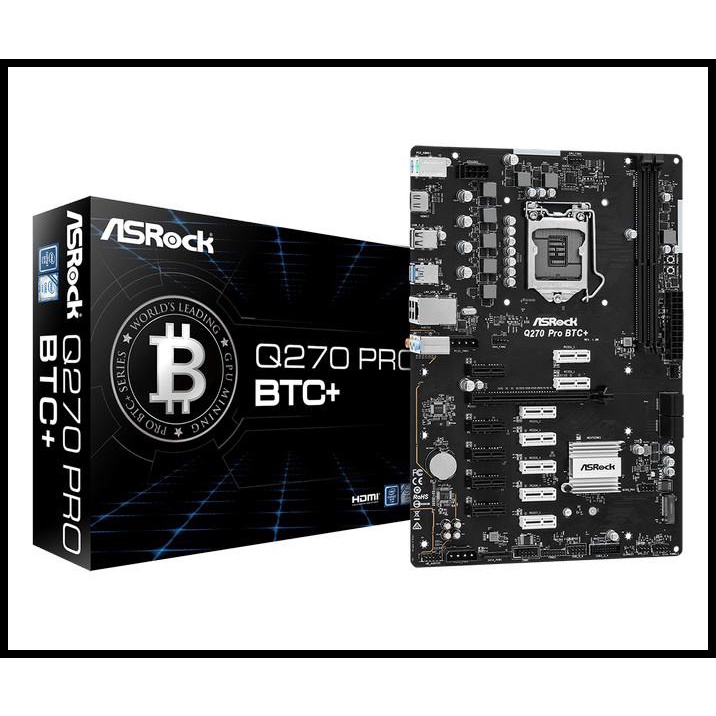 Mainboard Mining Asrock Q270 Pro Btc+ 13 Slot Pcie New  Terbaru