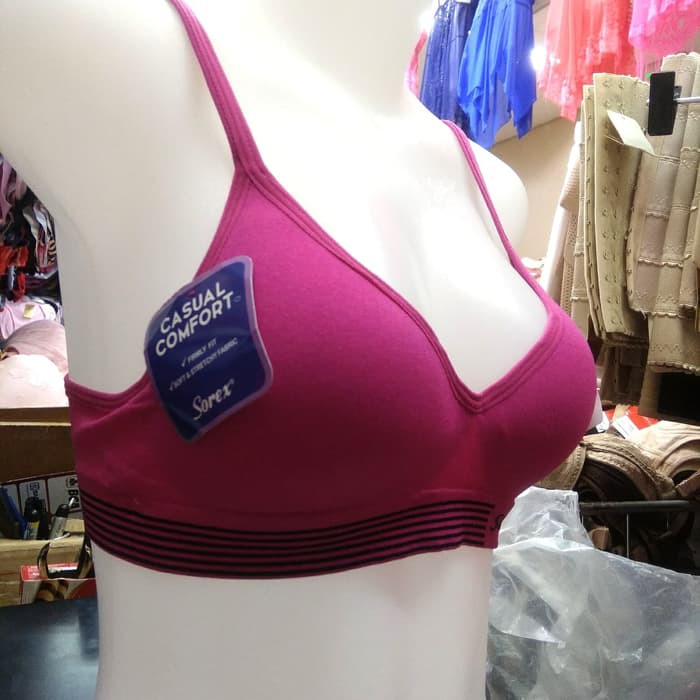 Bra Sport Sorex 65003 Bra Basic untuk Sehari - hari Tanpa Kawat dengan Busa Tipis dan Motif Garis