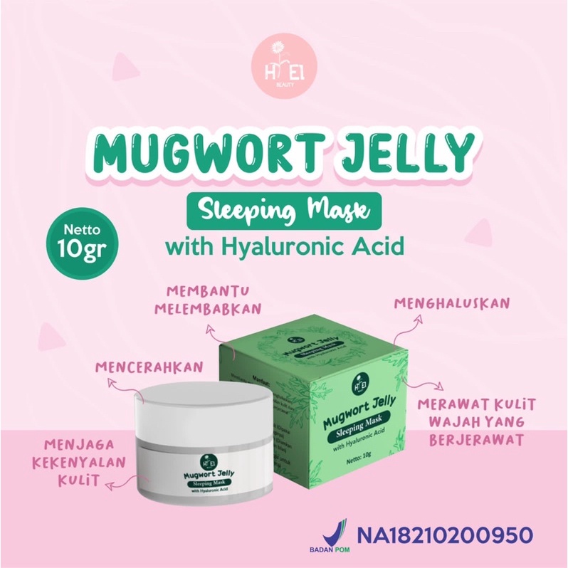 HIEL BEAUTY - Sleeping Mask &amp; Clay Mask 10gr Saffron Jelly Mugwort Centella Asiatica Propolis Ceramide Hiel Witch hazel Mask Niacinamide BPOM Moisturizer With Collagen &amp; Niacinamide