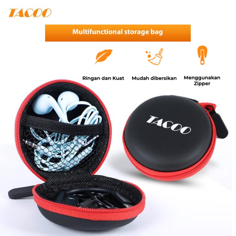 

TACOO TMC1204 Earphone Case /Charger Data Line/ Headset Multifunctional Storage Case Bag Bulat