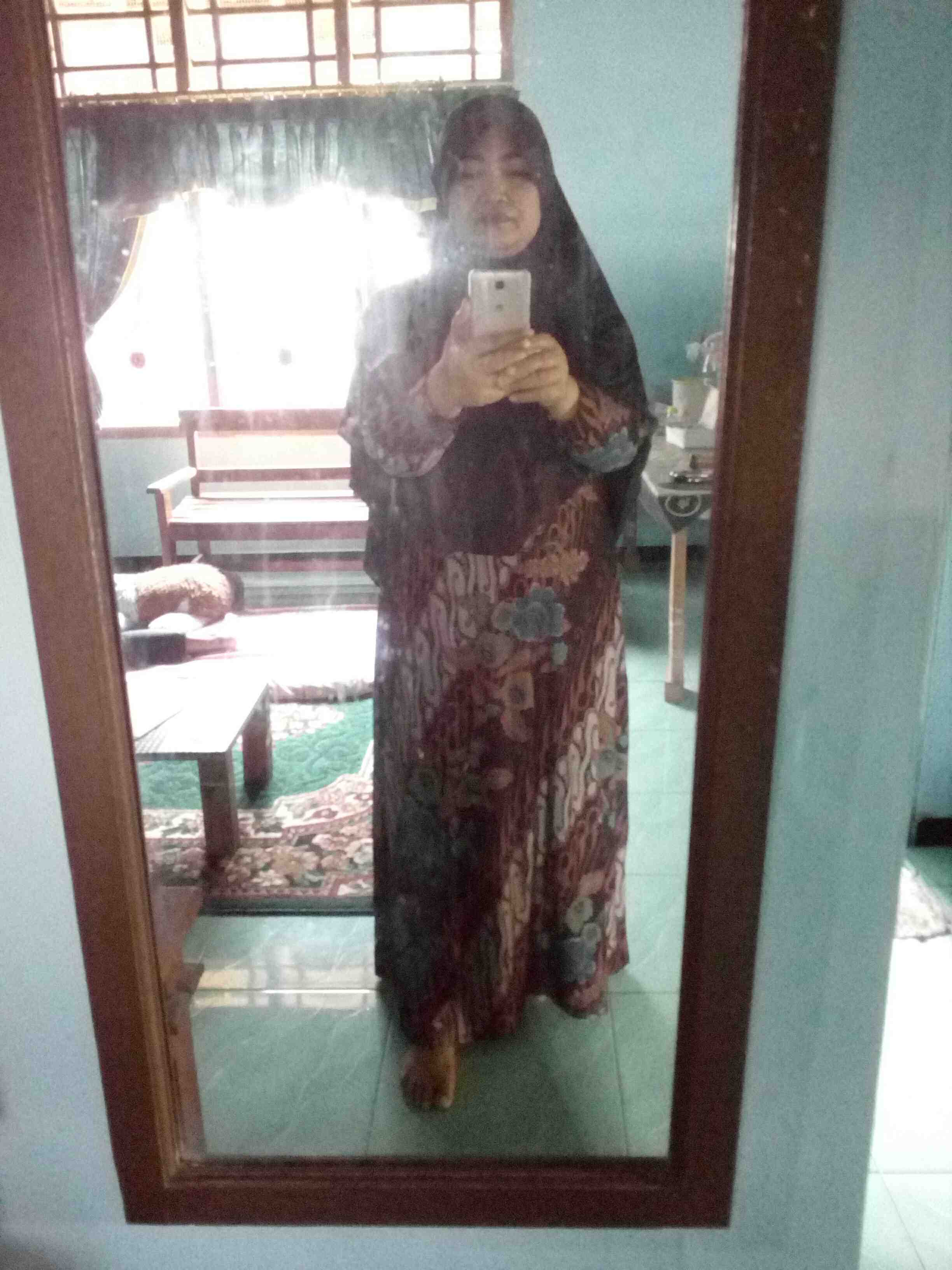 Imona Maxy Gamis Syari Calvin Jeans Motif Batik Original By Akasia (tebal.melar)