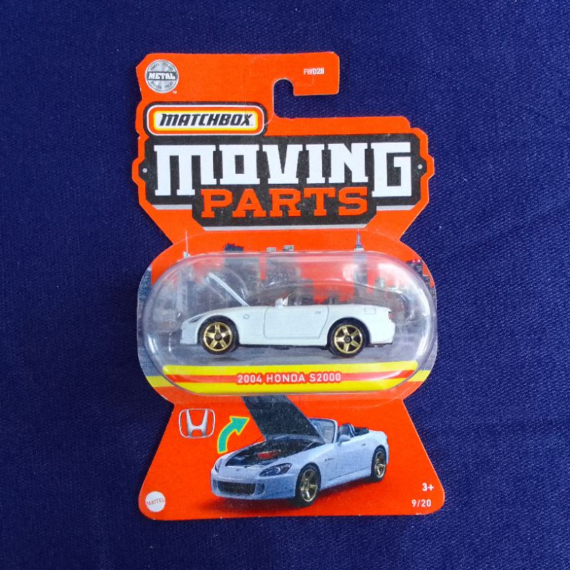 Diecast Matchbox Mbx Moving Parts 2004 Honda S2000 Putih