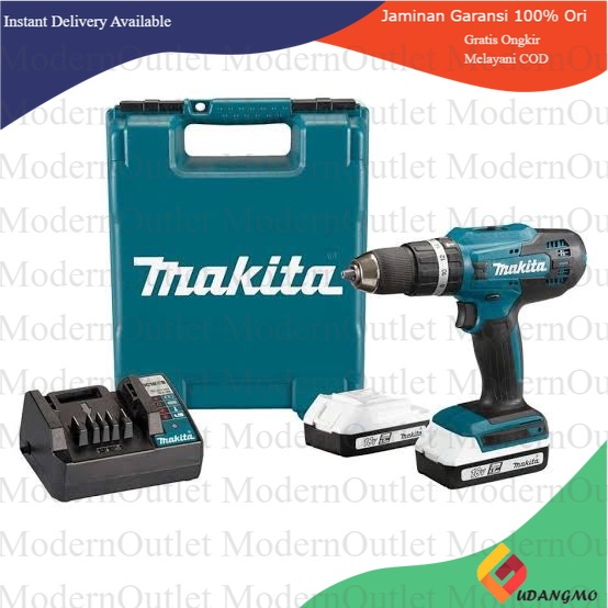 Cordless Bor Beton Hammer Drill MAKITA HP488 HP 488 D baterai tanpa kabel 18Volt