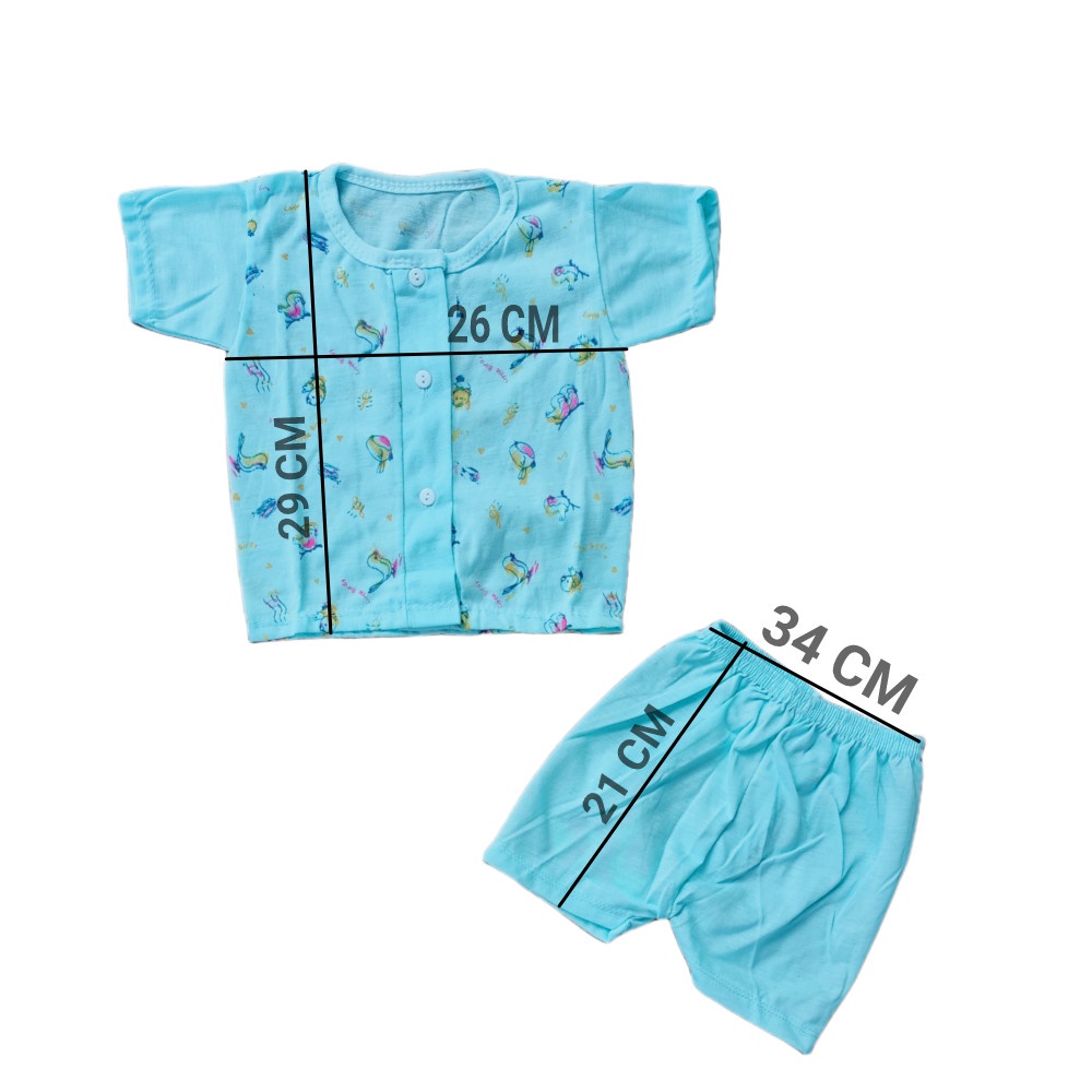 Setelan Pendek Baju Bayi Laki-laki size 0-6 Bulan MOTIF Polkadot