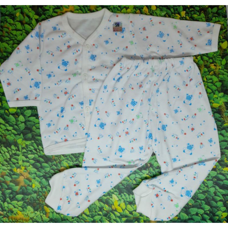 Stelan Baju Bayi / Piyama Tidur UK no.12-18 Kancing Depan