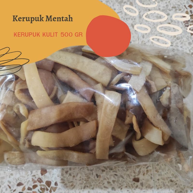 ( 500 GR) KERUPUK KULIT SAPI MENTAH / KRUPUK KULIT