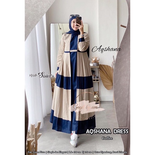 ATASAN WANITA AQSHANA DRESS/MAXY ORIGINAL BERLABEL BY HIJAB SISTER’S