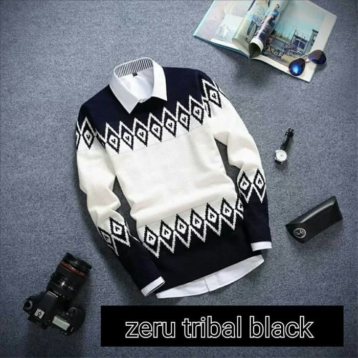 sweater pria sweater rajut zeru tribal