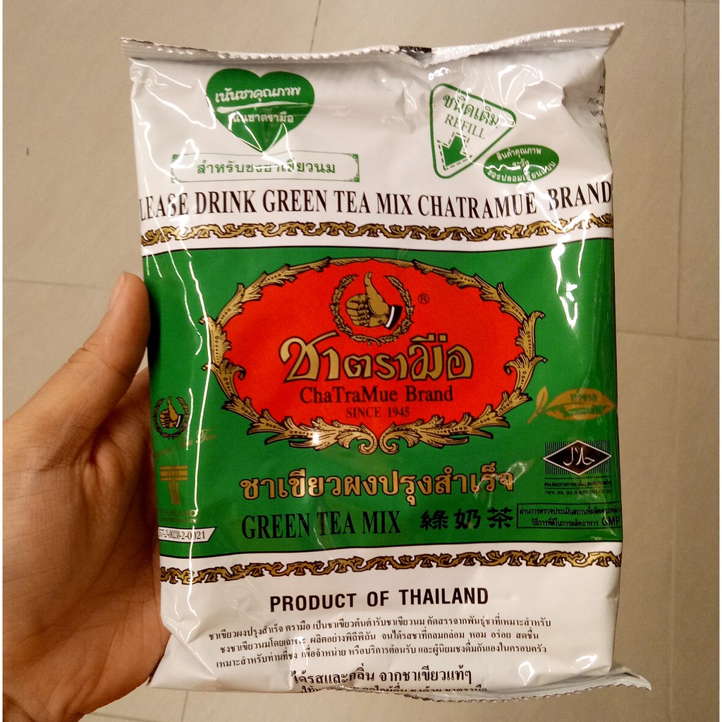 

Original Thai Green tea Number One Brand Cha Tra Mue Brand 200gr - Teh Hijau Thailand Asli