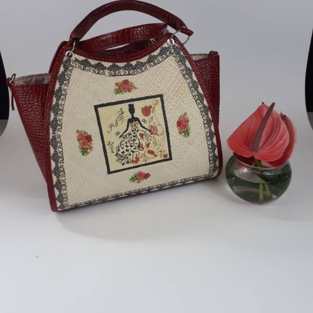 Tas Pandan Decoupage