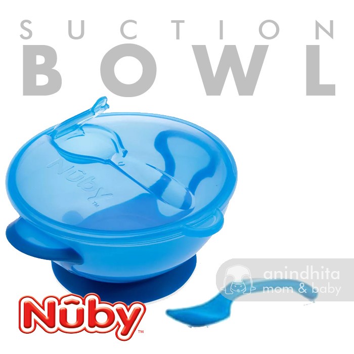 NUBY Easy Go Suction Bowl N Spoon Lid Mangkok dsn Sendok Bayi