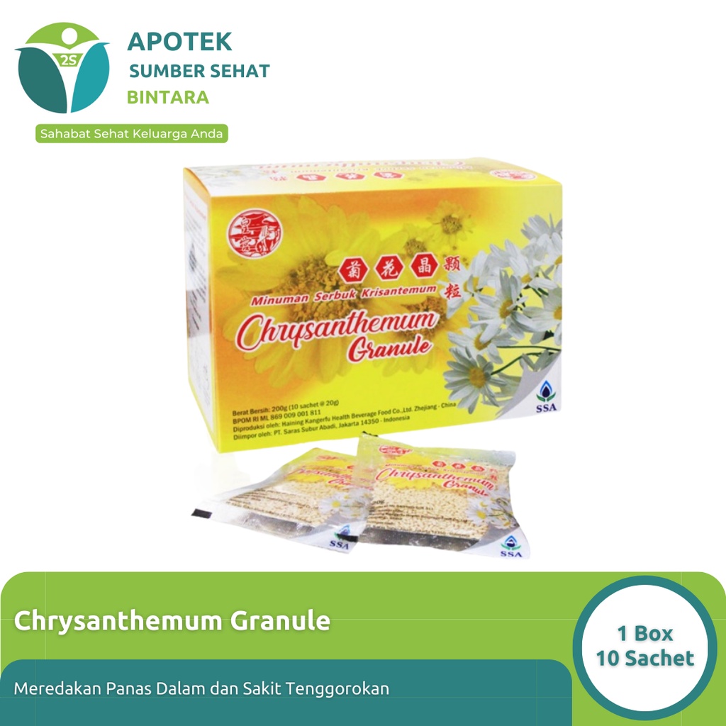 

Chrysantemum Granules Obat Panas Dalam 1 Box 10 Sachet