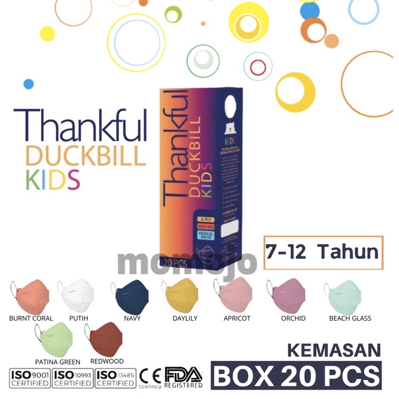 MASKER MEDIS ANAK THANKFUL DUCKBILL KIDS 4 PLY EARLOOP