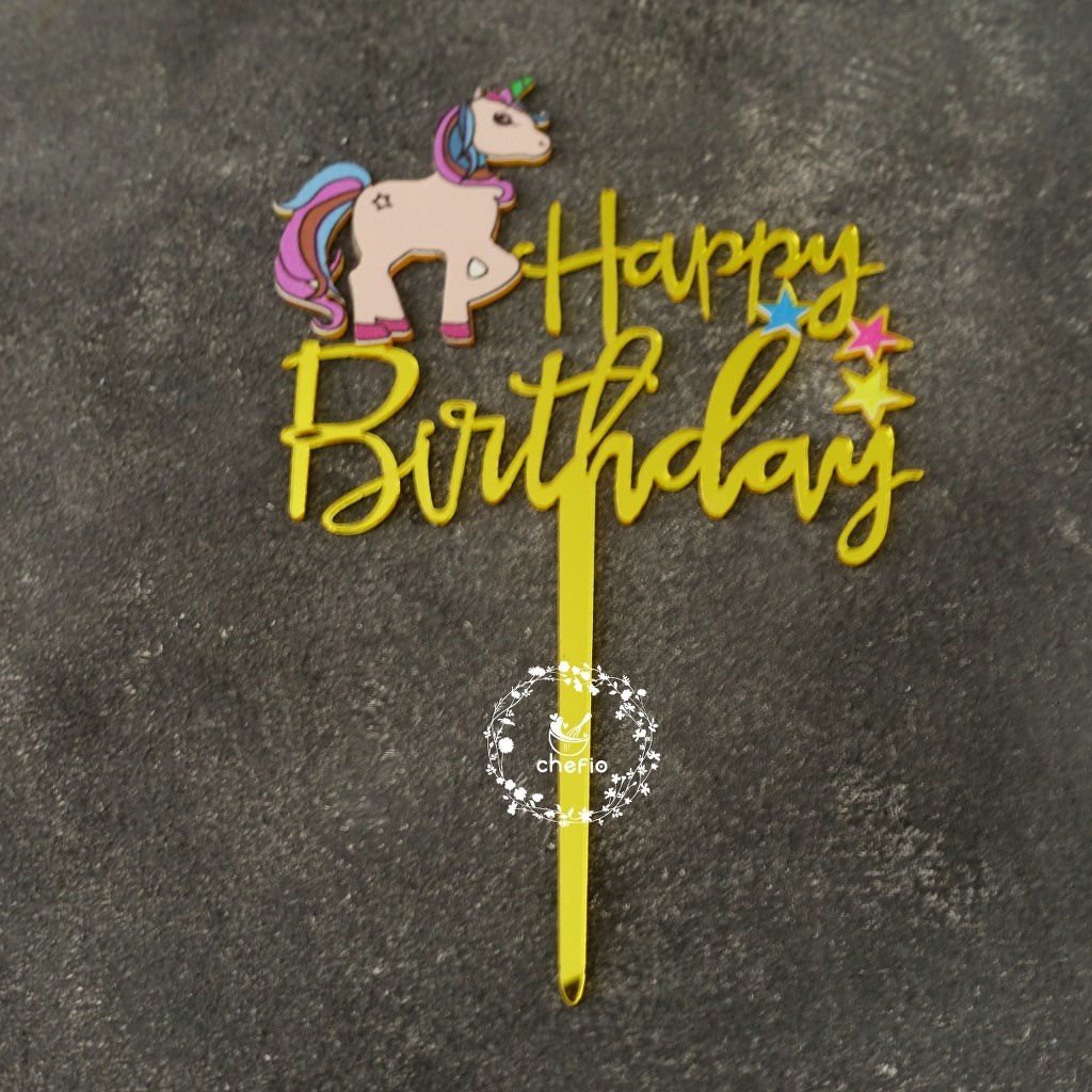 Cake Topper Happy Birthday Anak Super Heroes Unicorn / Action Figure