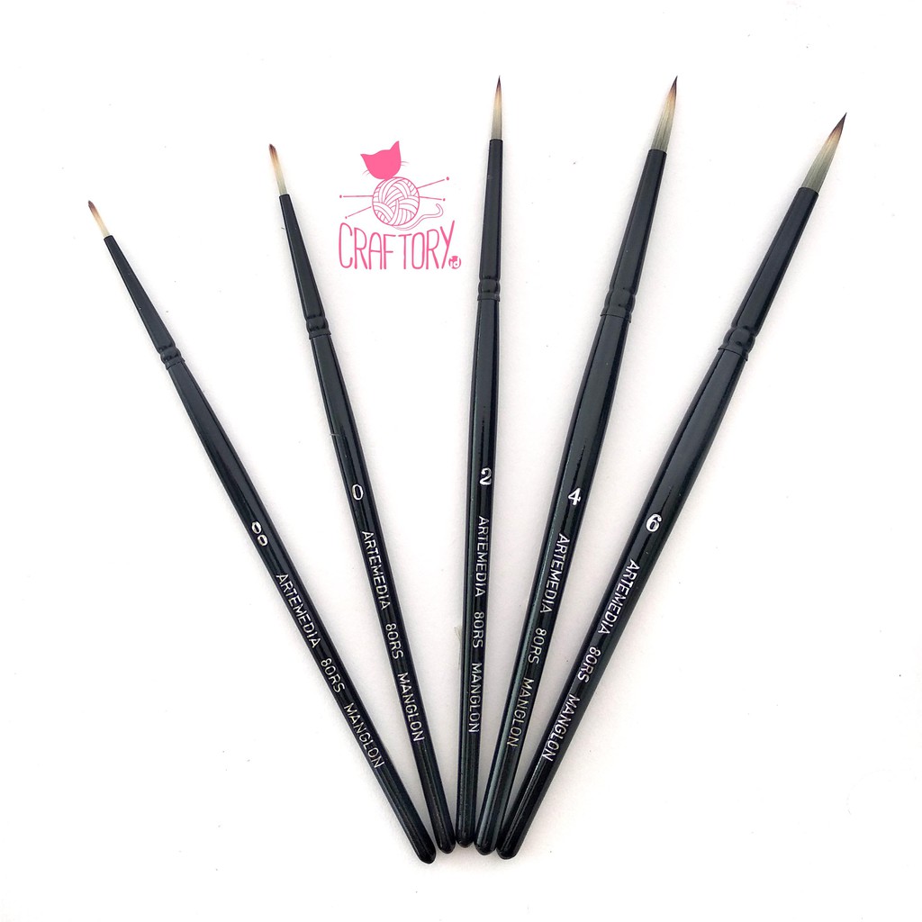 

Arte Manglon Watercolor Brush Set Kuas Cat Air Water Color 5 Pcs