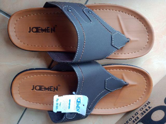 BUNDLING SEPATU KULIT JOEMEN  J 21 FREE SANDAL 03 TAN HITAM 