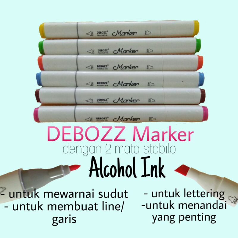 

Stabilo DEBOZZ dengan 2 mata stabilo dan tinta alkohol.