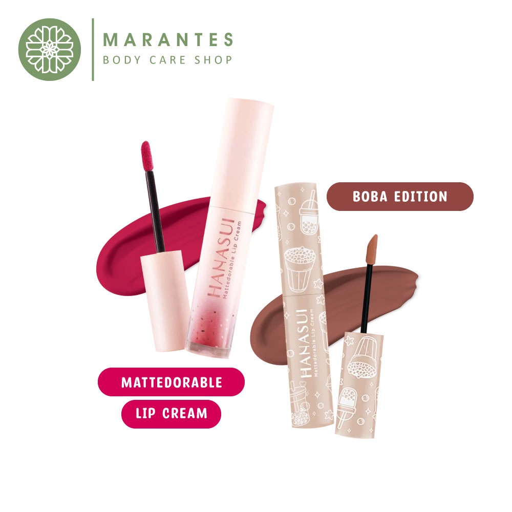 Hanasui Mattedorable Lip Cream Boba Edition Semua Varian Warna