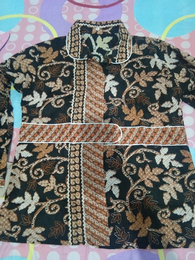 Tey-17 Batik Wanita Asj Sa Hrb026 Kenongo Kemeja Tosca Pendek