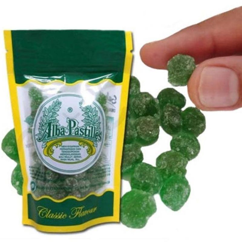 Permen kayu putih alba pastilles obat serak batuk sakit tenggorokan