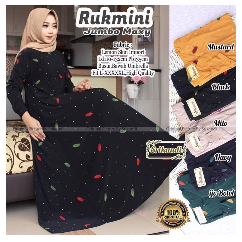 Rukmini Maxy - Gamis Lemon Skin Premium Busui - Rukmini Jumbo Maxy / 035 - 5103 / 033-5566