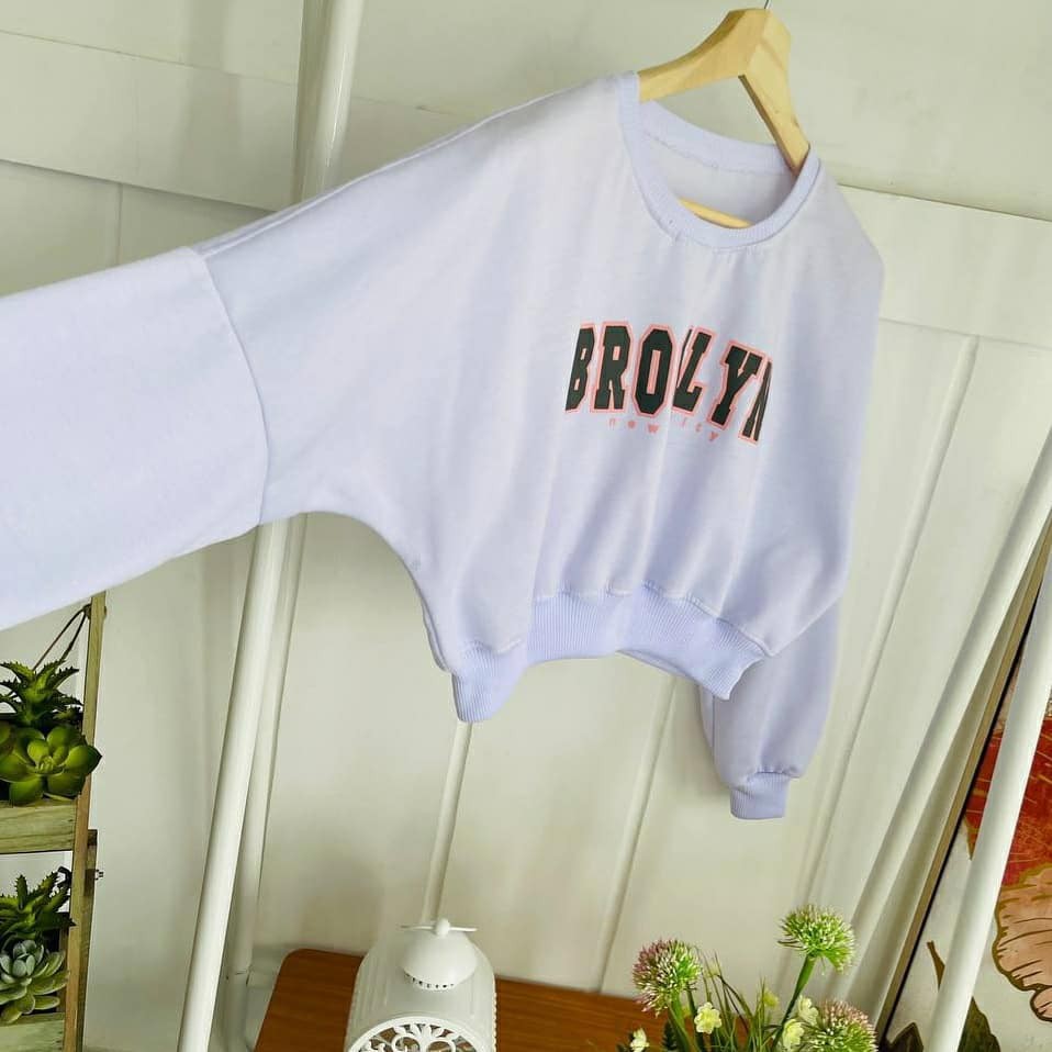 BROKLYN CROP SWEATER WANITA CROP OVERSIZE  / SWEATER CROP WANITA TEBAL