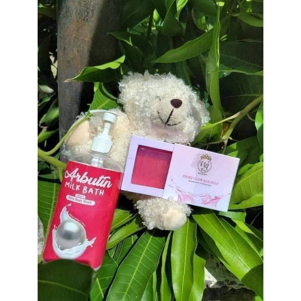 paket pencerah badan wasila cosmetik sabun + milk bath