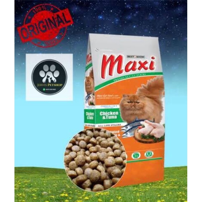 makanan kucing maxi,maxi cat food repack 1kg