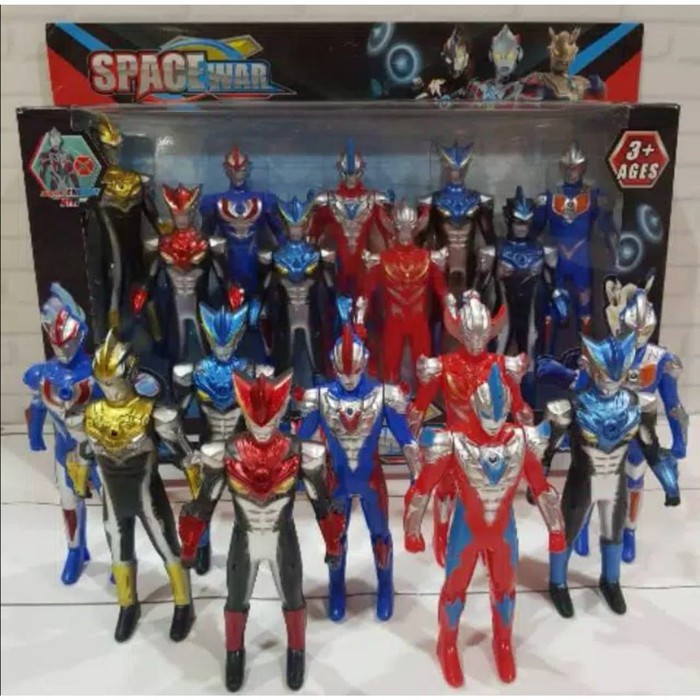 MAINAN ULTRAMAN LIGHTING ROBOT SPACEWAR ISI 9PCS READY STOCK