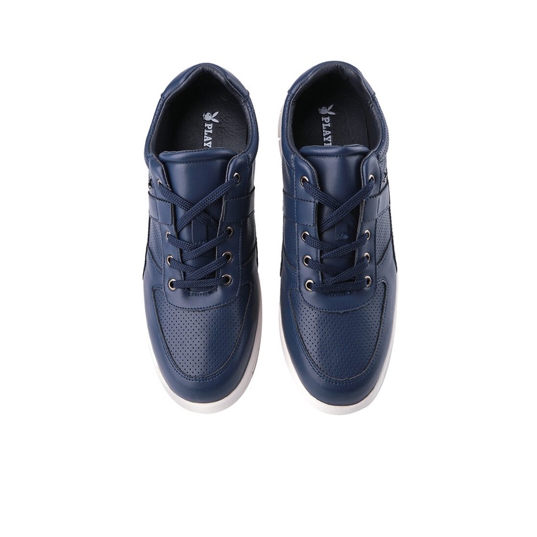 SEPATU SNEAKER PLAYBOY PRIA ORIGINAL CASUAL KULIT ASLI BIRU NAVY PL42