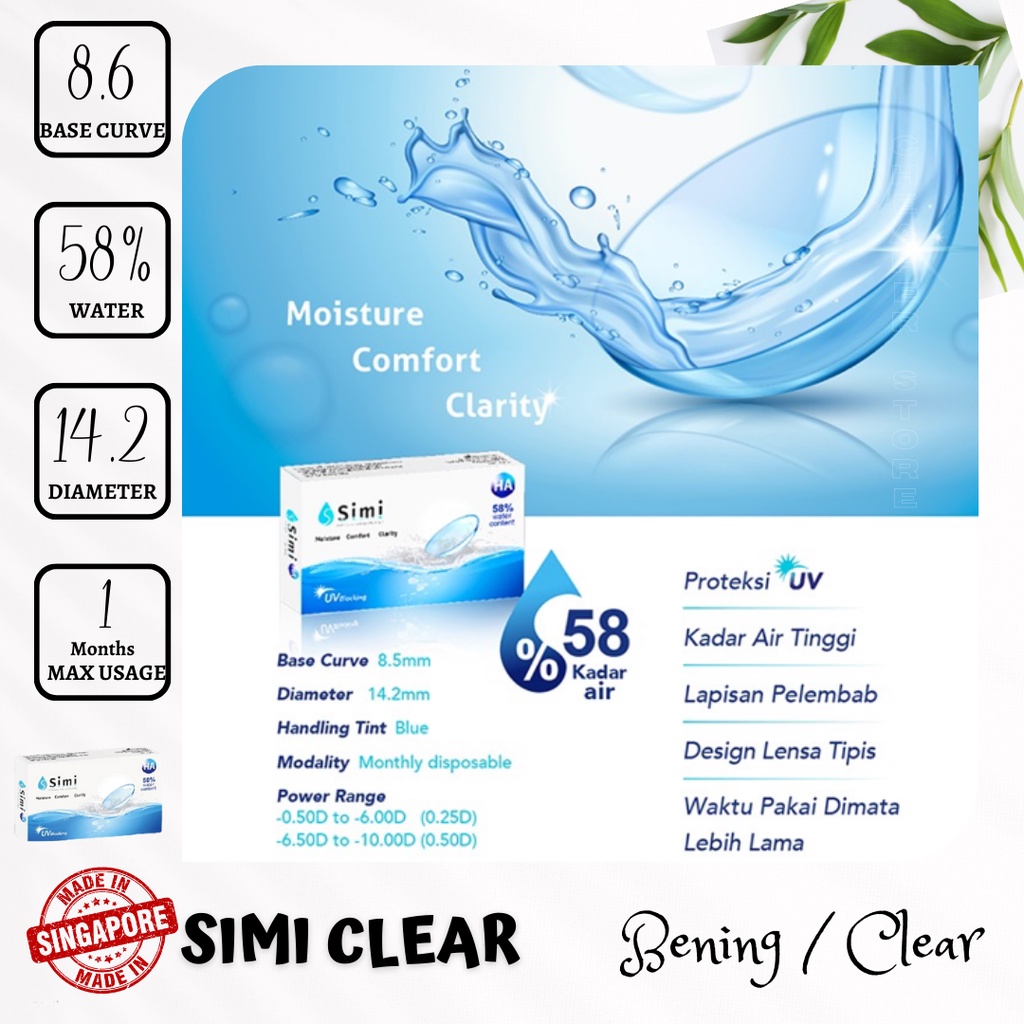 SOFTLENS CLEAR / BENING BULANAN SIMI CLEAR 58  (- 0.50 sd - 15.00)