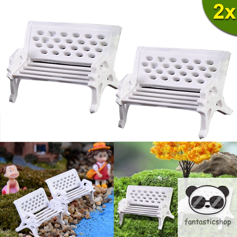 2 Pcs Miniatur Furniture Kursi  Silla Bahan Kayu  Untuk 