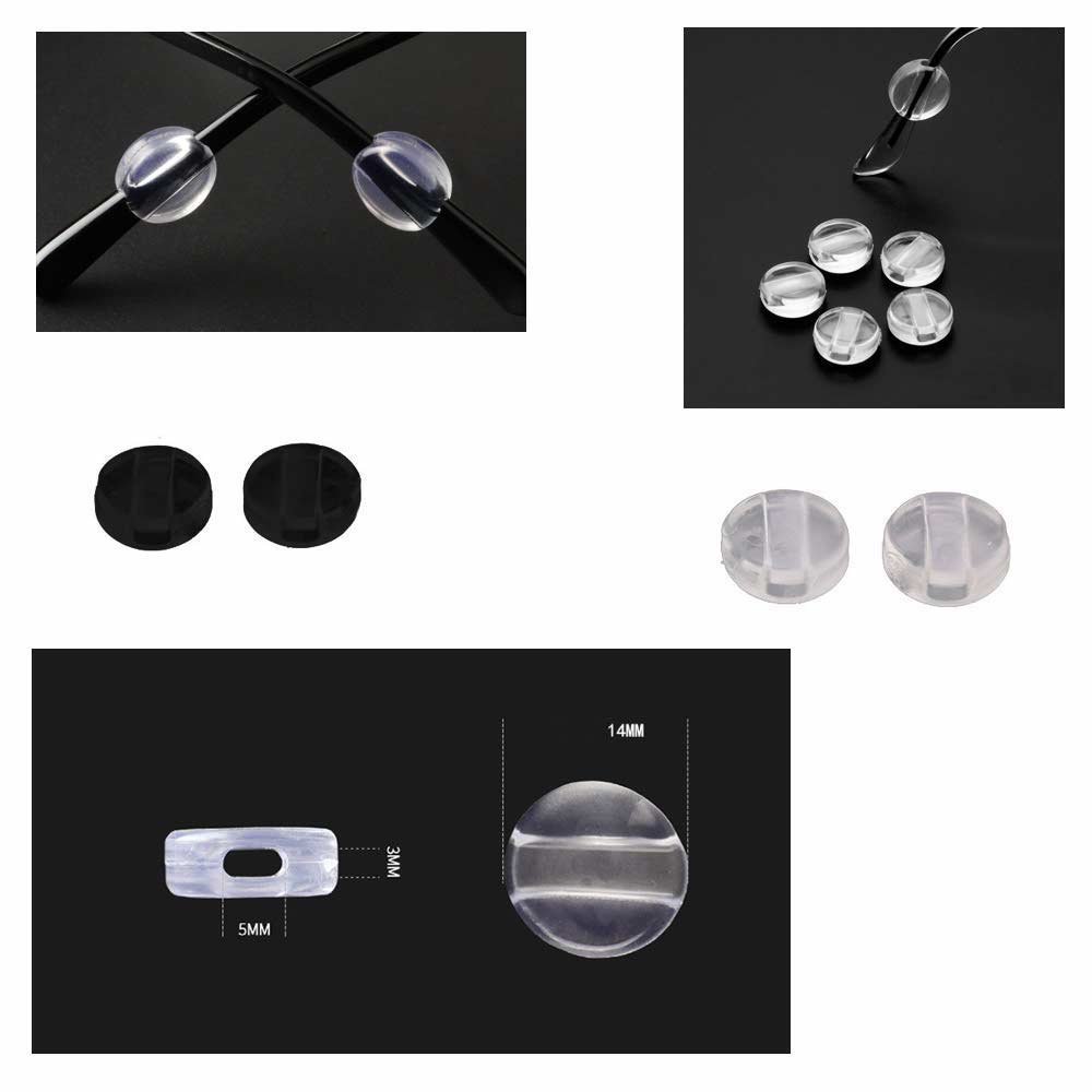 1 Pasang [ Hitam ] Pengait Kacamata Silikon - Anti Slip - Earhook Silicone - Penahan Hijab Style - KP863