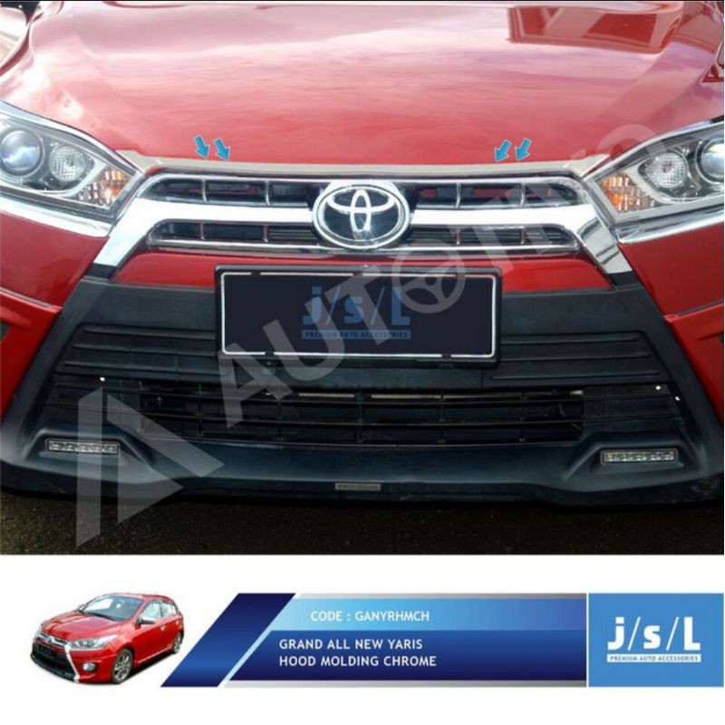 list kap mesin chrome/ hood molding all new Yaris jsl