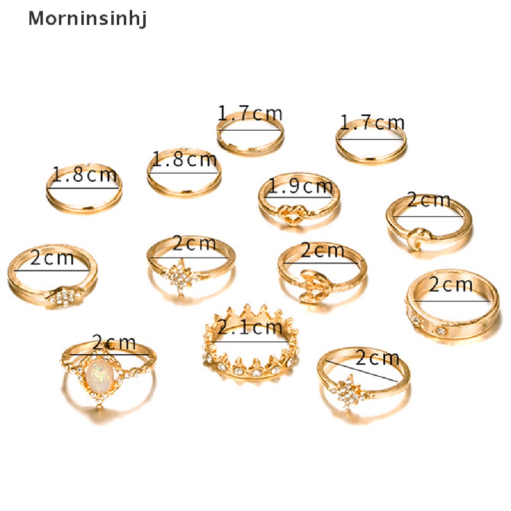 Mornin 13pcs /set Wanita Stack Rings Above Knuckle Rings Rtro Desain Sederhana Perhiasan Hadiah