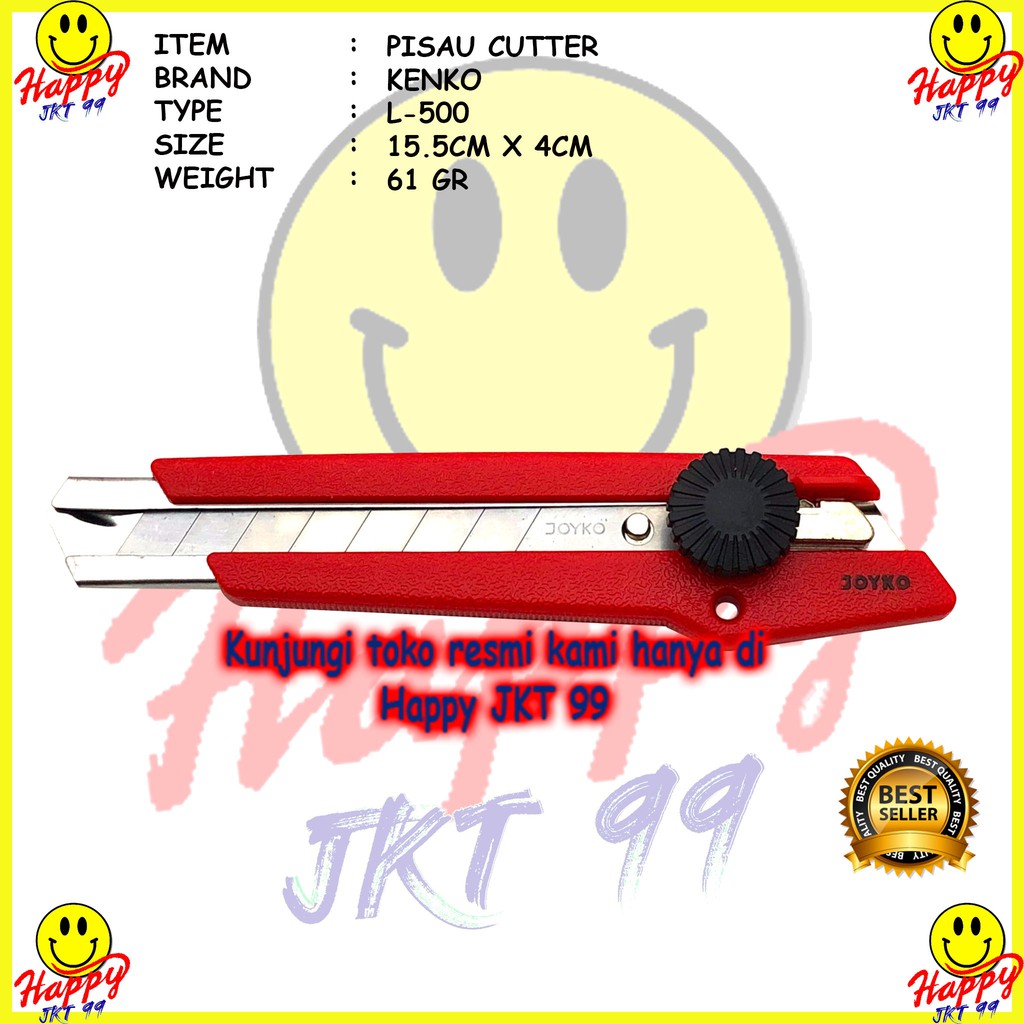 [ HAPPY JKT 99 ] PISAU CUTTER BESAR KENKO L-500 L500 L 500