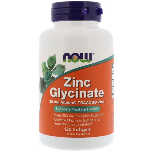 Now Foods Zinc Glycinate 120 Softgels Now Zinc Glycinate Vit Prostat