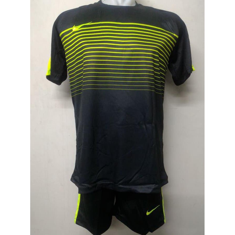 Nike Stelan Setelan Kaos Celana Futsal Sepak Bola Jersey Kuning Hitam