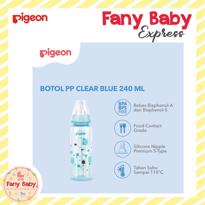 PIGEON BOTOL SUSU PP CLEAR RP 240ML ISI 1PCS