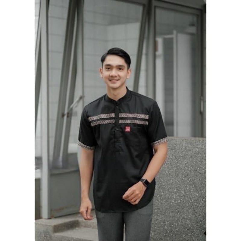 Baju Koko Kurta Pria Lengan Pendek Model FF Koko Pria Terbaru 2022 Size M L XL