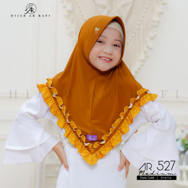 jilbab hijab kerudung bergo anak kids rempel terbaru 2021 kode Ar 527 medium by Arrafi