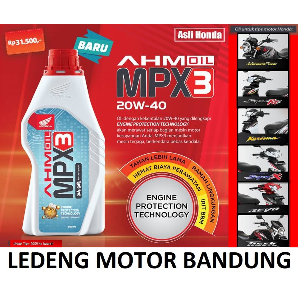 Sr- MPX3 Oli Motor Bebek MPX 3 4T AHM Honda Original 800ml MBV21