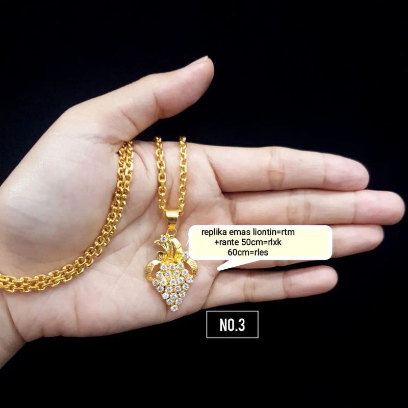 Kalung replika emas model anggur bermata,bisa beli terpisah,mewah,cantik,persis seperti emas asli