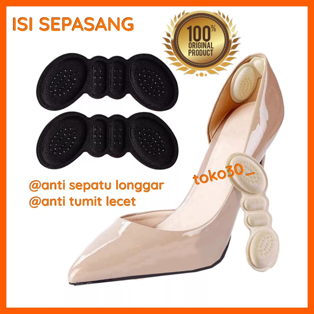 SEPASANG INSOLE SEPATU KEBESARAN SOL SEPATU ANTI TUMIT LECET INSOLE SEPATU WANITA