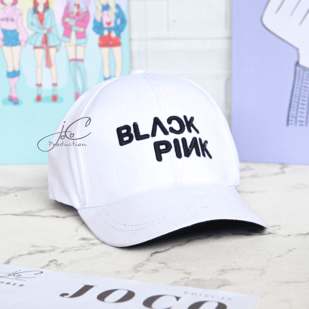 PHILEO | TOPI BASEBALL ANAK FASHION HAT TOPI MOTIF BORDIR UNISEX TOPI MOTIF BLACK PINK BORDIR-BLACKPINK - PUTIH