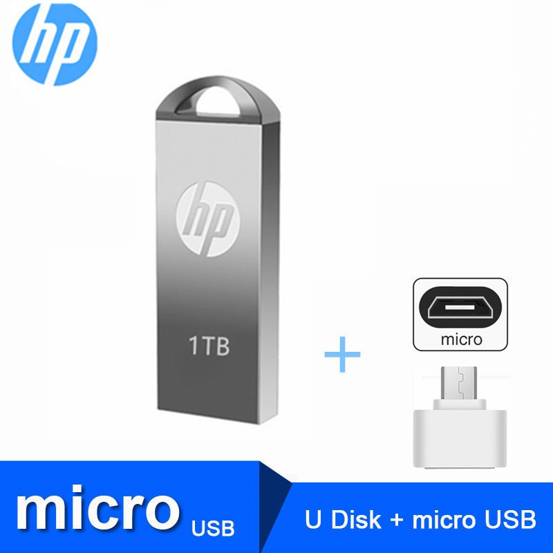 HP Flash Drive 1TB Bahan Metal Anti Air + Debu + Kabel USB